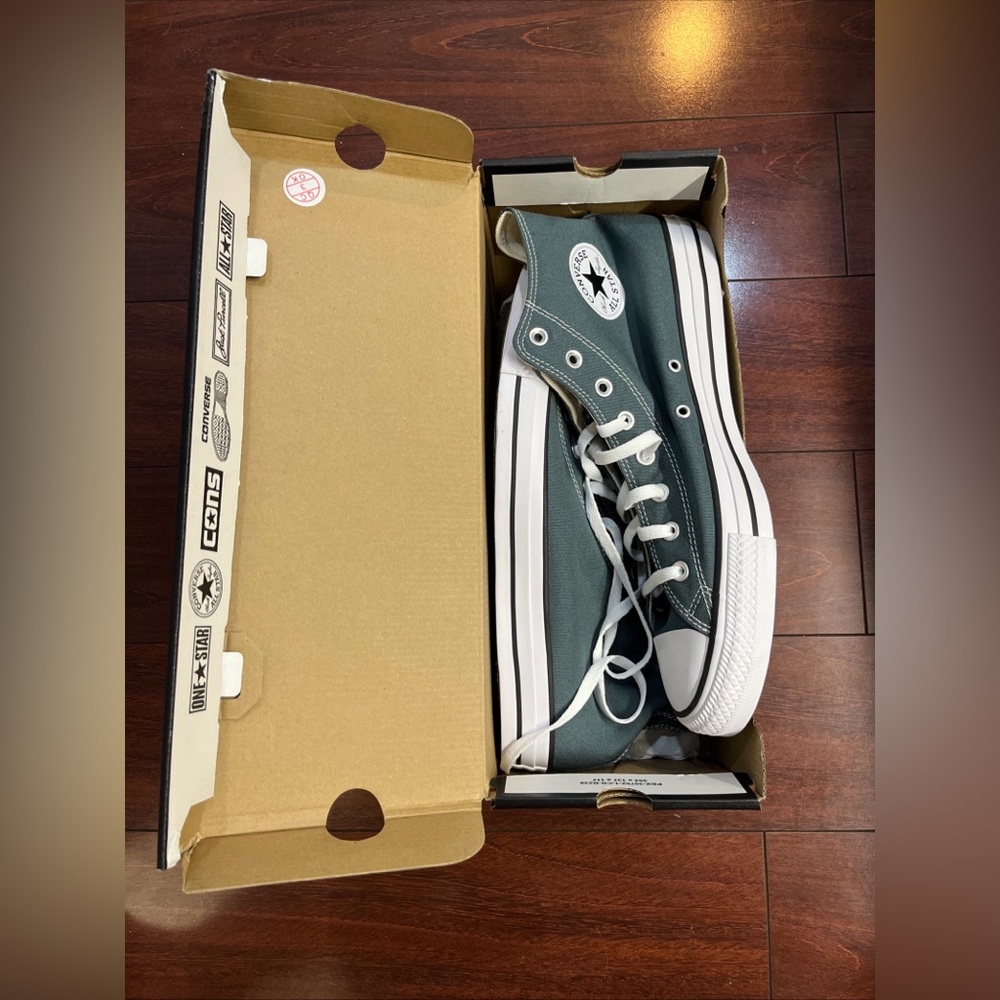 Mens 13 Converse CTAS Hi Top Canvas Shoe Sneaker True Nature Green New A10536F - Picture 2 of 16